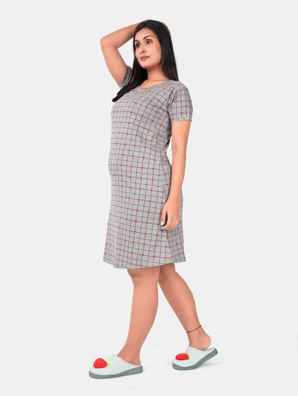 GREY CHECKS SHORT NIGHTY