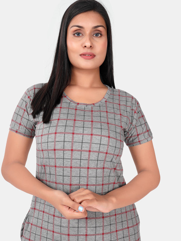 GREY CHECKS SHORT NIGHTY
