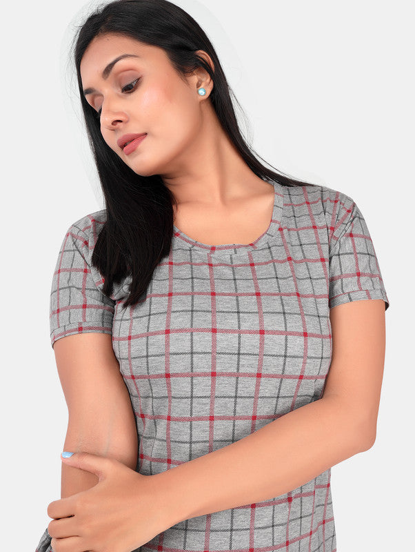 GREY CHECKS SHORT NIGHTY