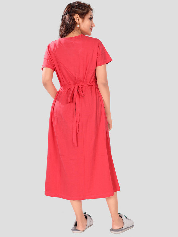 RED LET ME SLEEP MATERNITY WEAR