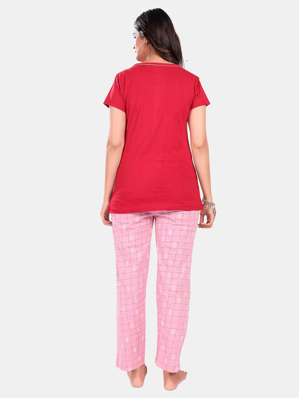 PINK CHEX LOUNGE WEAR