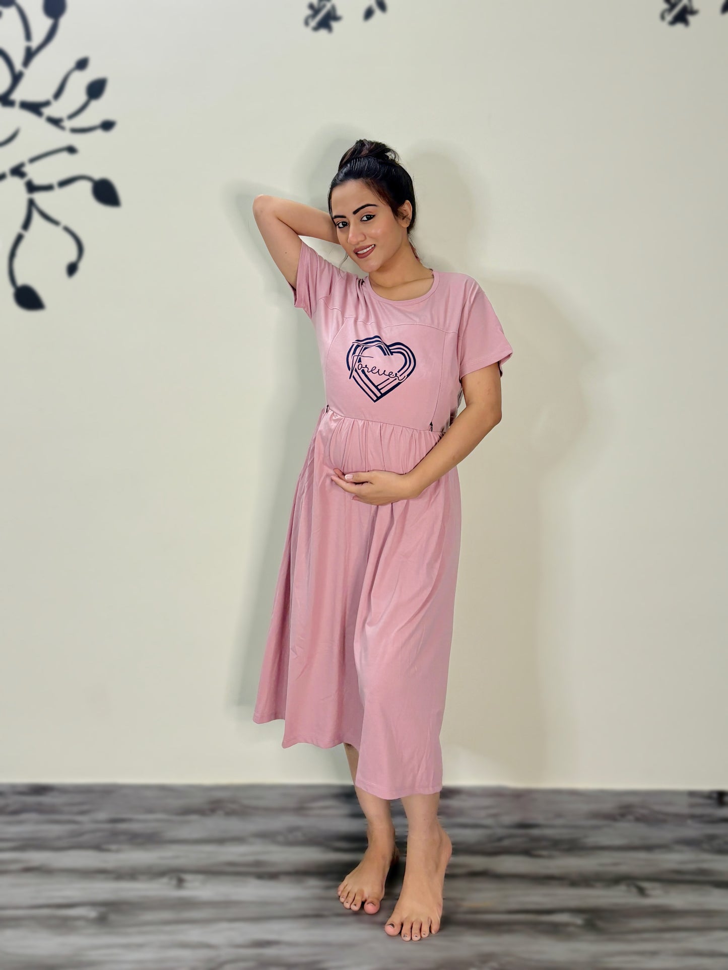 PASTEL PINK FOREVER MATERNITY GOWN
