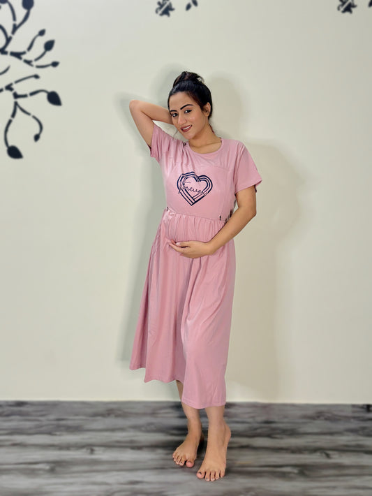 PASTEL PINK FOREVER MATERNITY GOWN