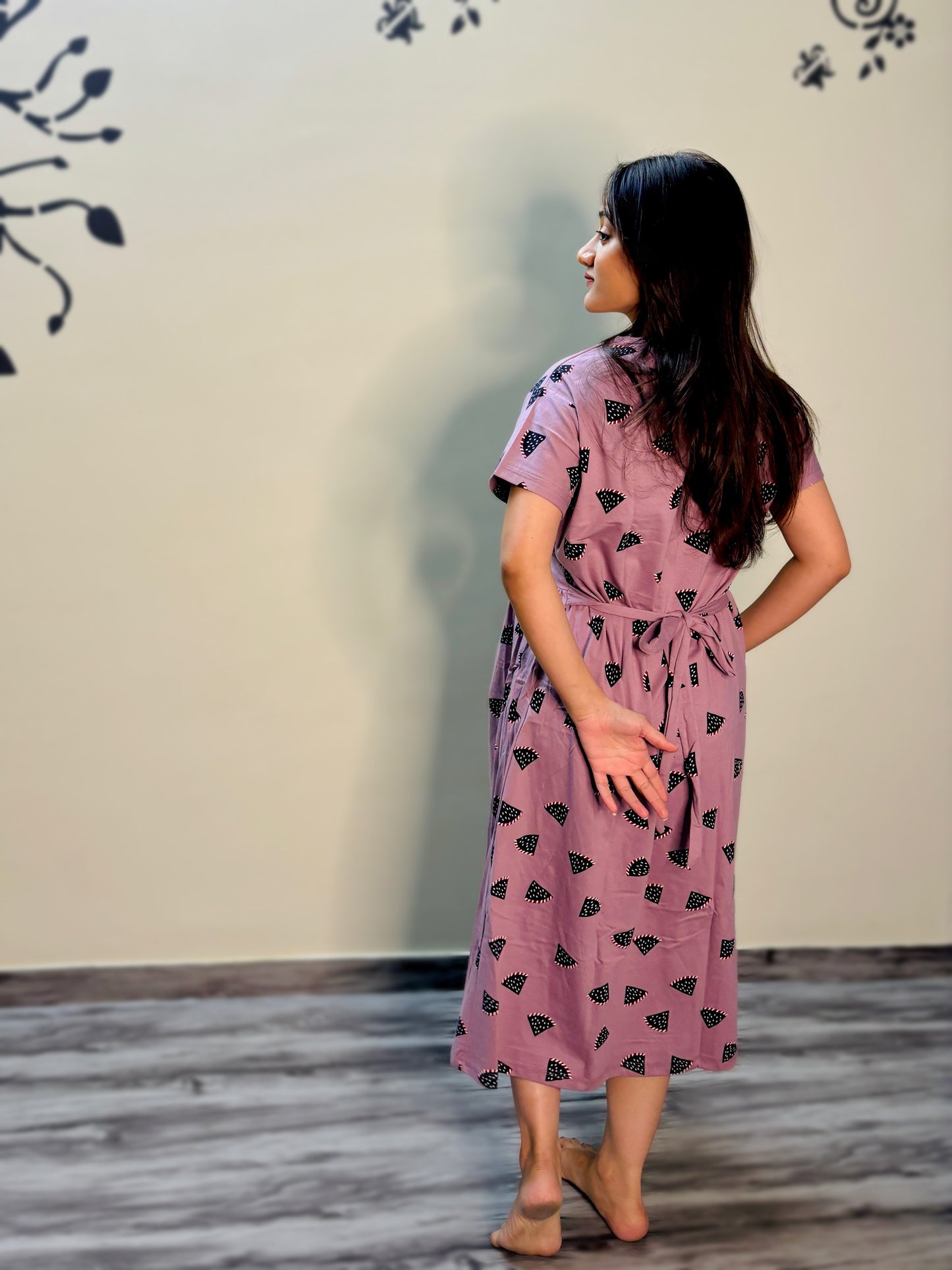 LAVENDER WATERMELON MATERNITY GOWN