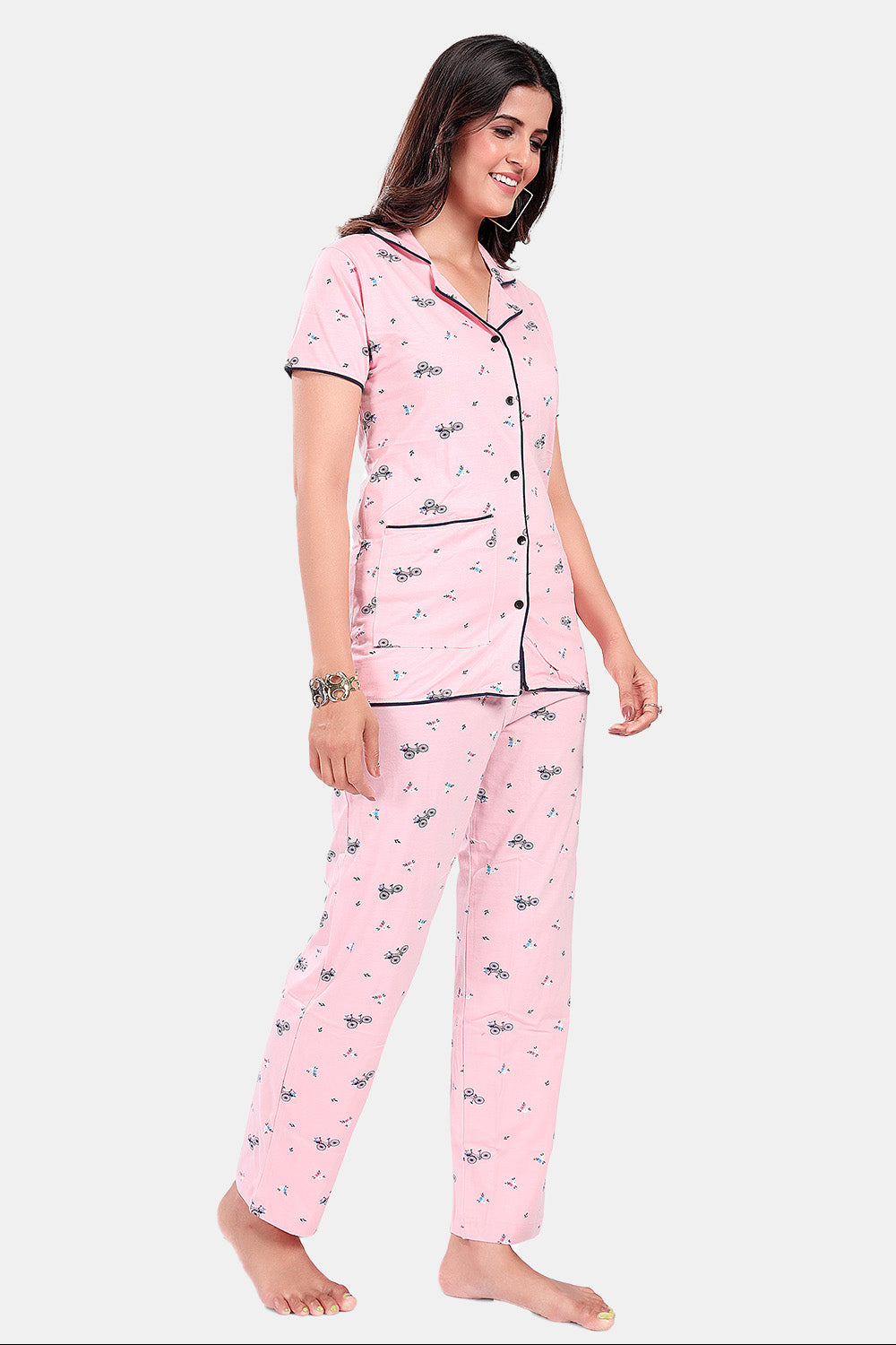 BABY PINK CYCLE FRONT BUTTON