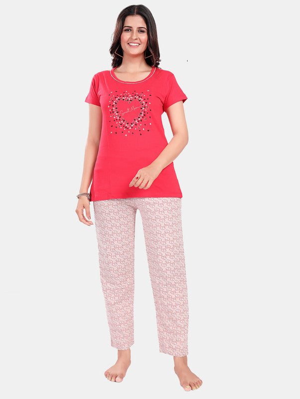 DARK PINK STAR LOUNGE WEAR