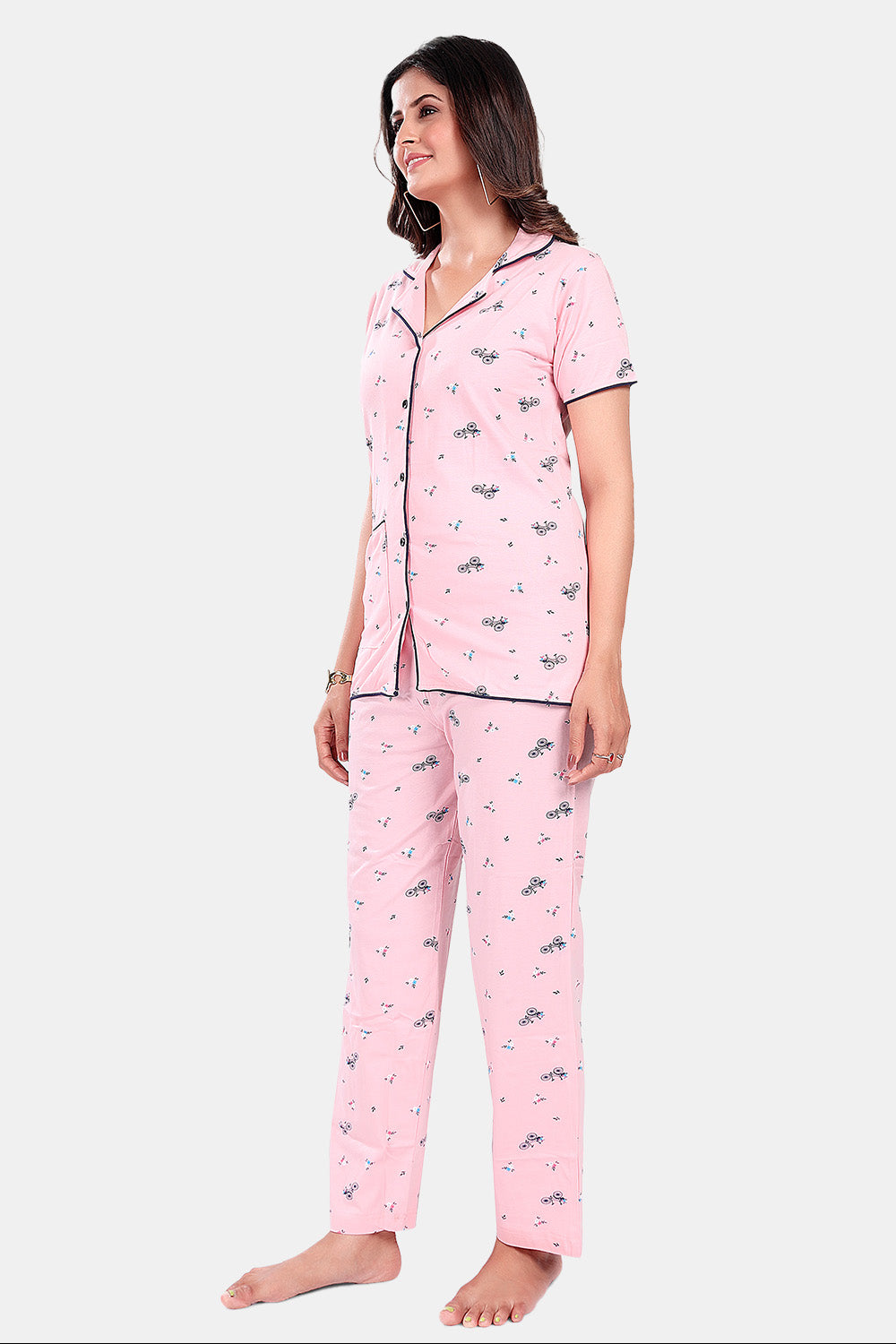 BABY PINK CYCLE FRONT BUTTON