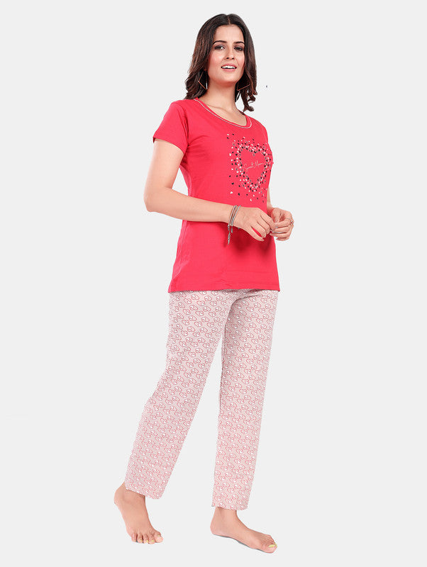 DARK PINK STAR LOUNGE WEAR