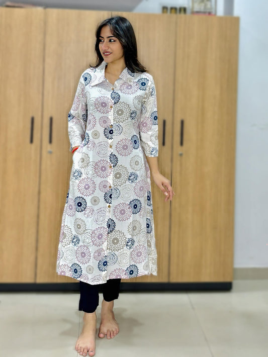 PORCELAIN MOSAIC RAYON KURTI (Only Kurti)