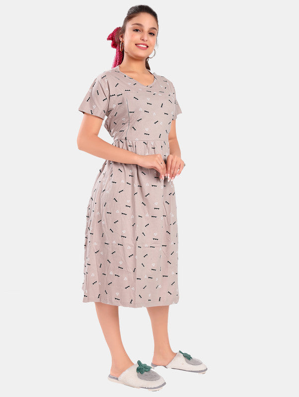 MATERNITY PRINT GOWN-15-351