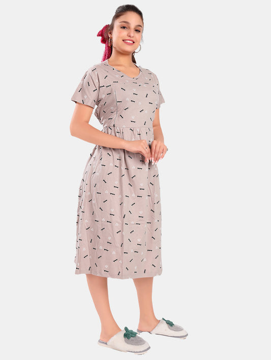 MATERNITY PRINT GOWN-15-351