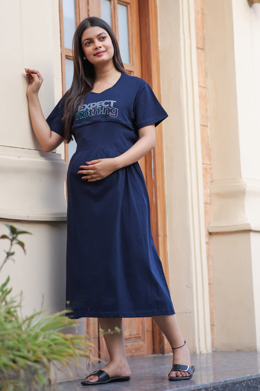 EXPECT NOTHING NAVY BLUE MATERNITY