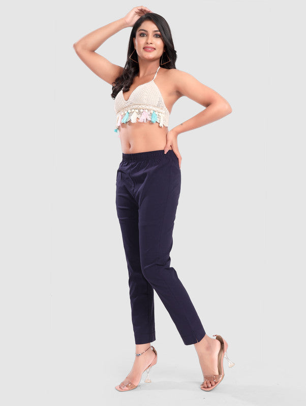 TWILL LYCRA PANT - NAVY BLUE