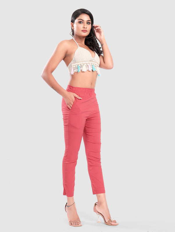 TWILL LYCRA PANT - CORAL