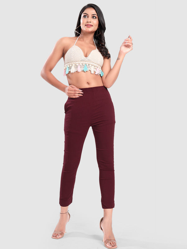 TWILL LYCRA PANT - WINE