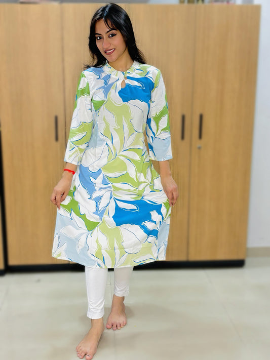 TROPICAL BREEZE RAYON KURTI (Only Kurti)