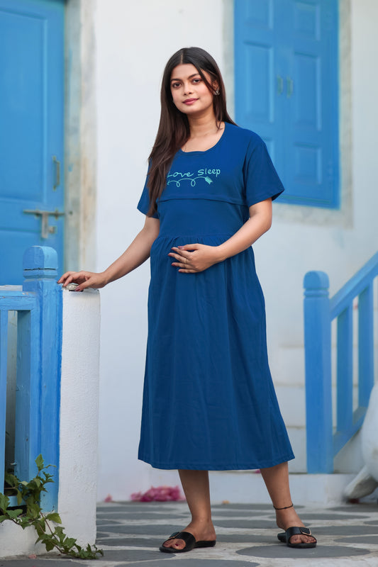 LOVE SLEEP PEACOCK BLUE MATERNITY