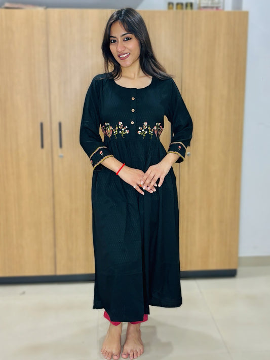 DITSY CHARM EMBROIDERY KURTI (Only kurti)