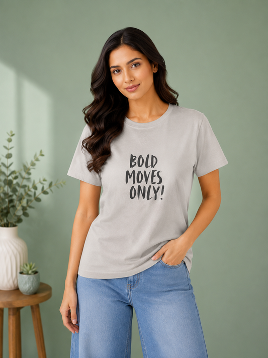 DOVE GREY FEARLESS LADY T-SHIRT