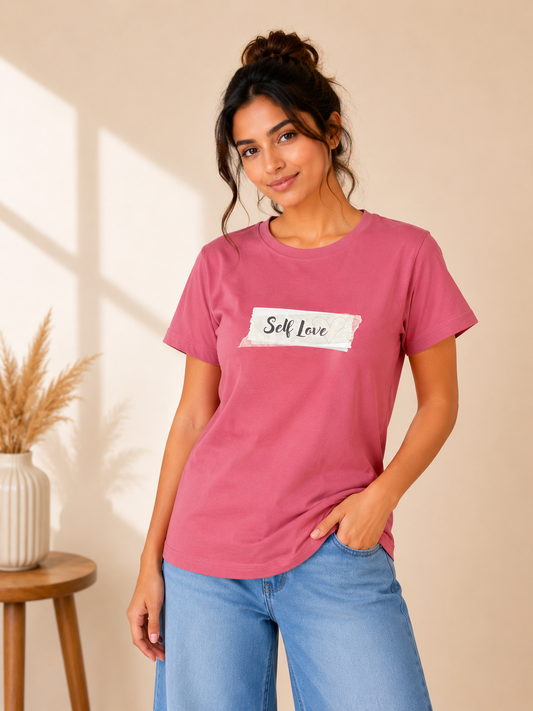 CERISE PINK SELF LOVE T-SHIRT