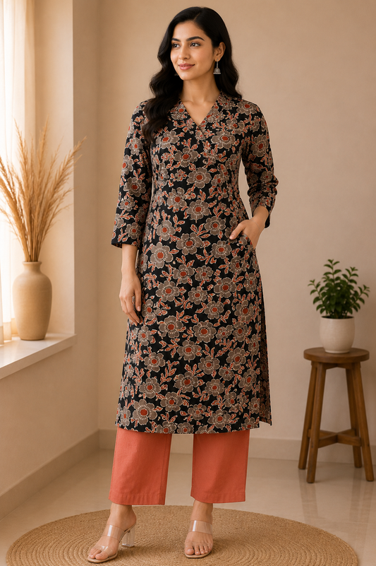 AUTUMN ALL OVER COTTON KURTI (only kurti)