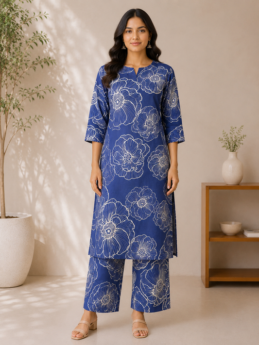 SAPPHIRE LINE ART ETHNIC CO-ORD SET