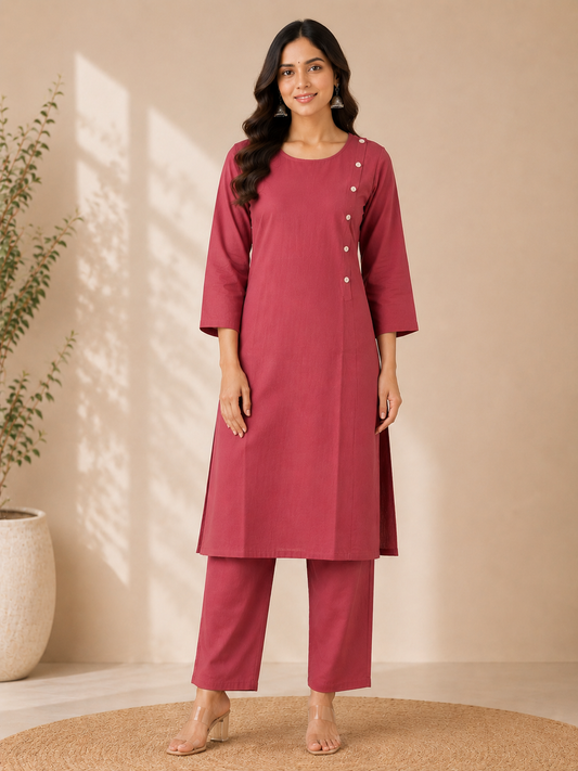 RUST SIDE DETAIL ETHNIC CO-ORD SET