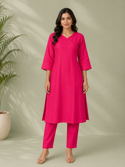 BARBIE PINK IMPERIAL EHTNIC CO-ORD SET
