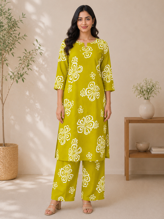 ZESTY BLOOM ETHNIC CO-ORD SET
