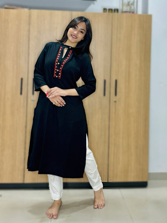 CRIMSON THREAD EMBROIDERY KURTI (Only Kurti)
