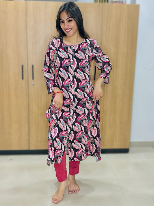 CELESTIAL AURORA RAYON KURTI (Only Kurti)
