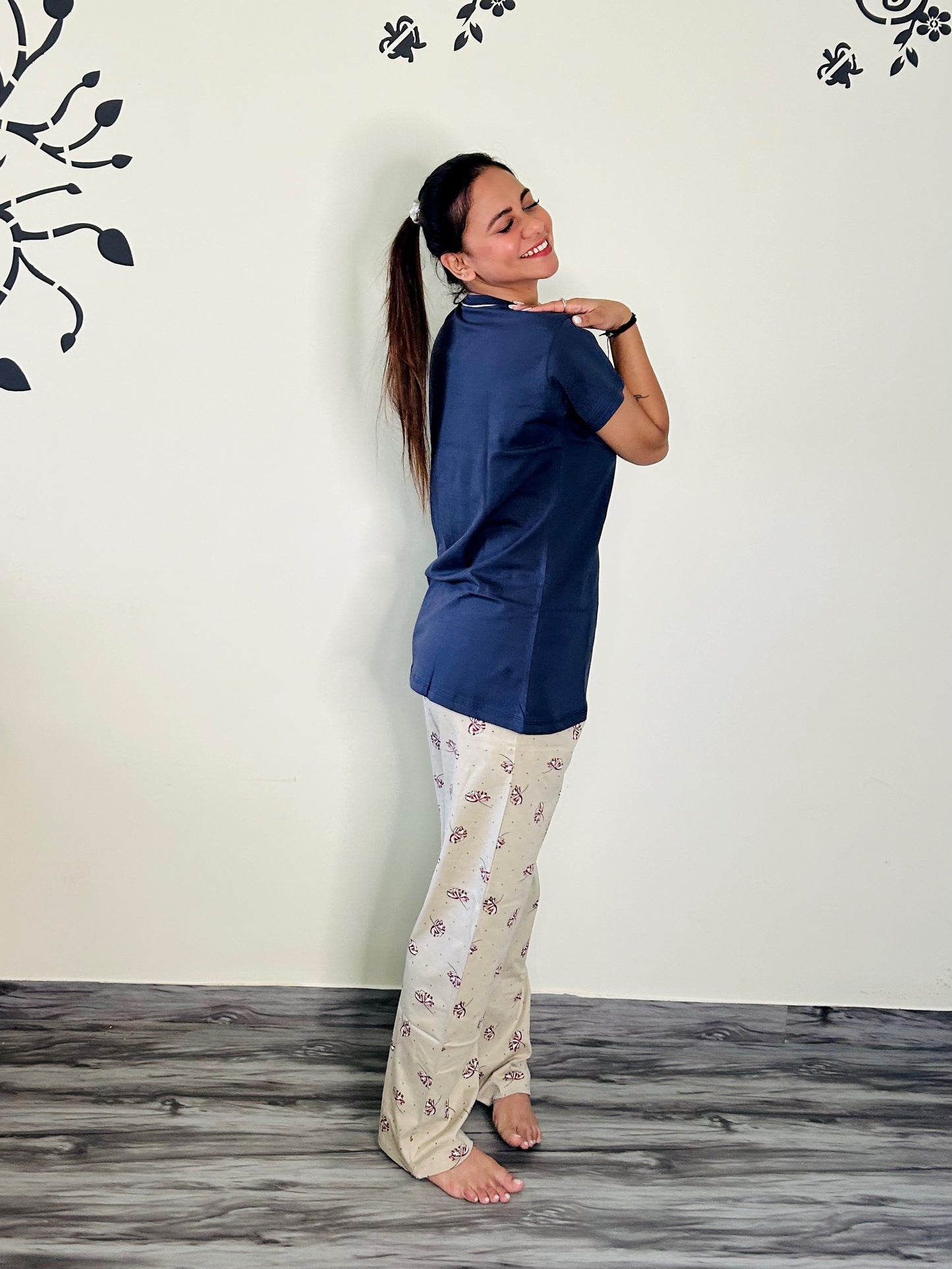BE REAL NOT PERFECT MIDNIGHT BLUE LOUNGEWEAR