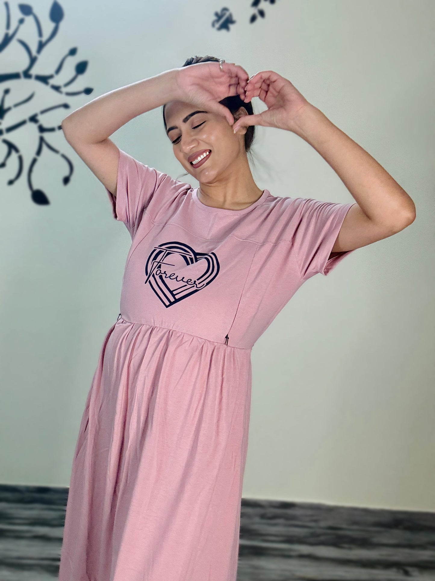 PASTEL PINK FOREVER MATERNITY GOWN