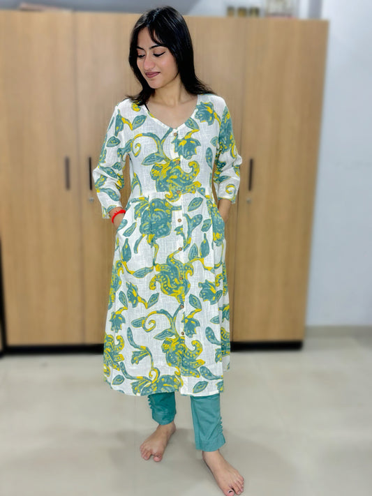 BOTANIC SWIRL PRINTED KURTI (Only Kurti)