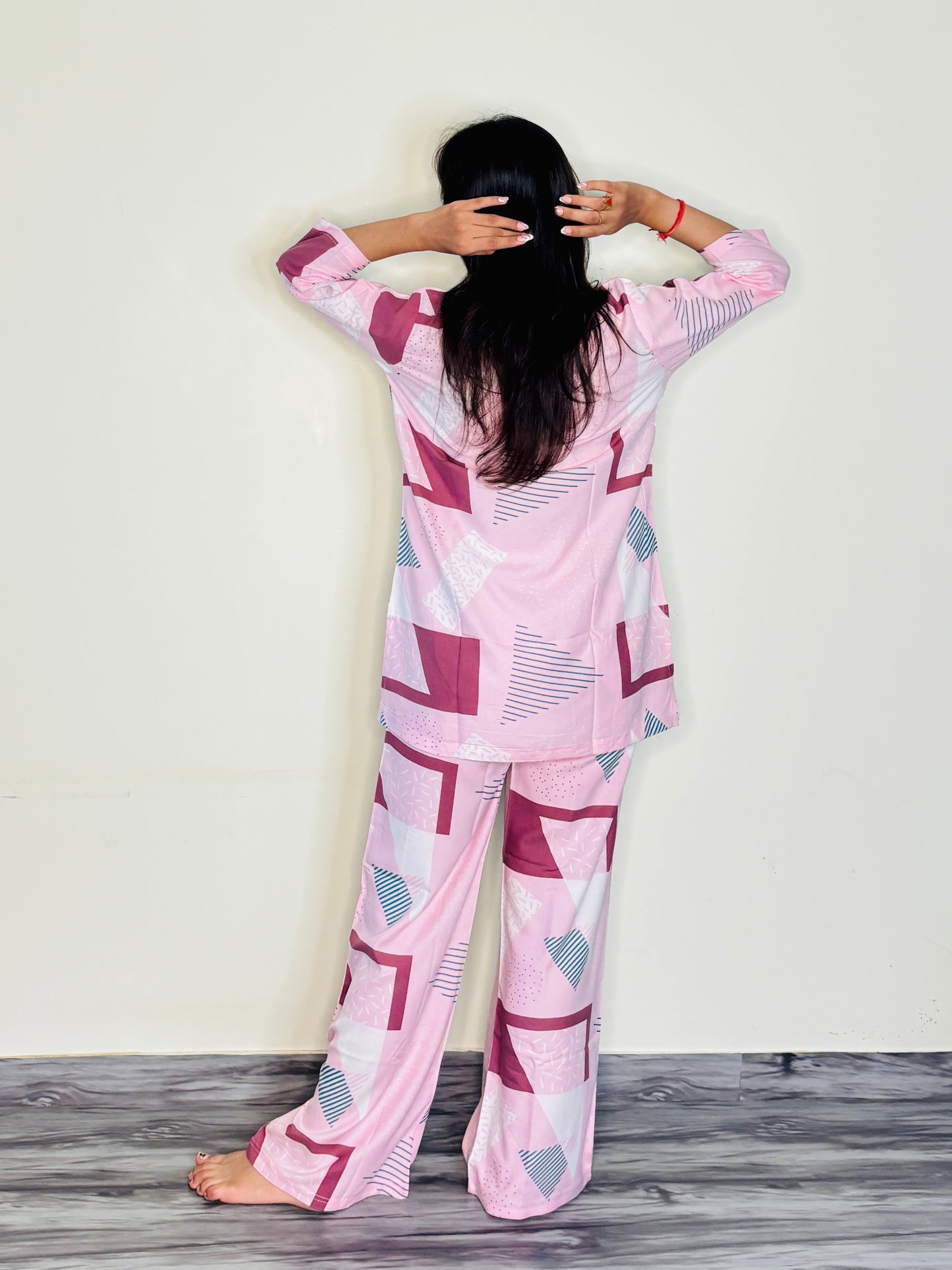 DUSTY PINK PRISM RAYON CO-ORD SET