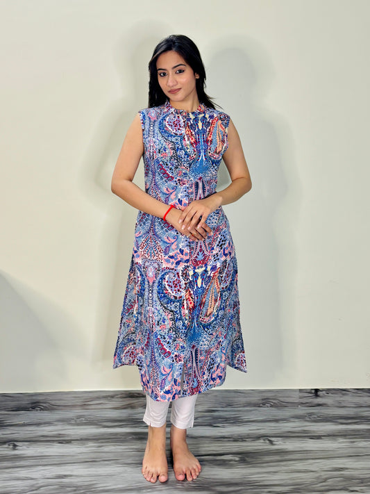 PAISLEY POERTY CRAPE KURTI (Only kurti)