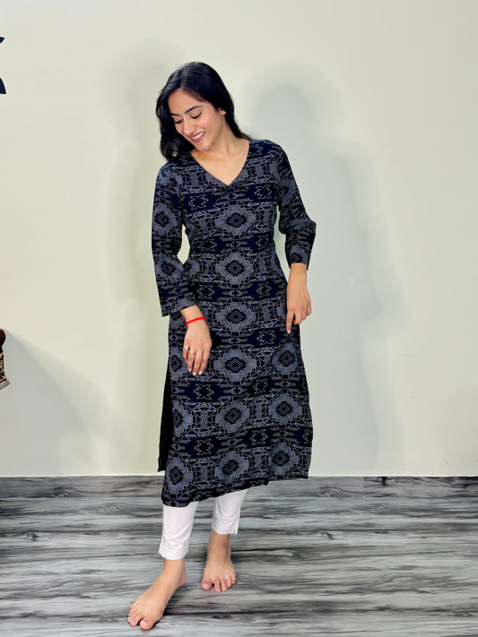 TWILIGHT TAPESTRY RAYON KURTI (Only kurti)