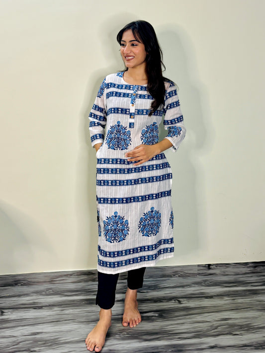 AURELIA PETALS CAMBRIC KURTI (Only kurti)