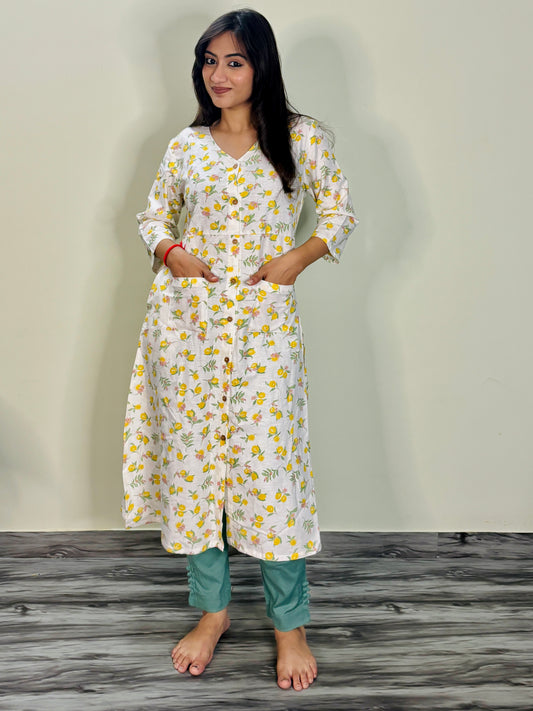 CITRINA GRACE COTTON KURTI (Only kurti)