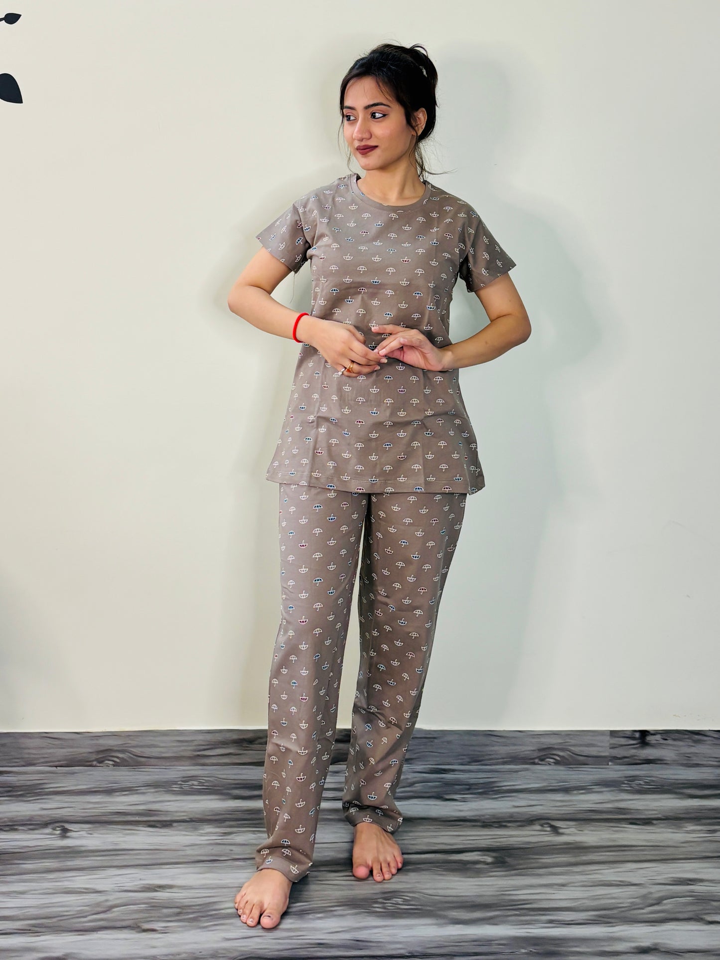 MINK BLUSH UMRELLA PRINTED CO-ORD SET