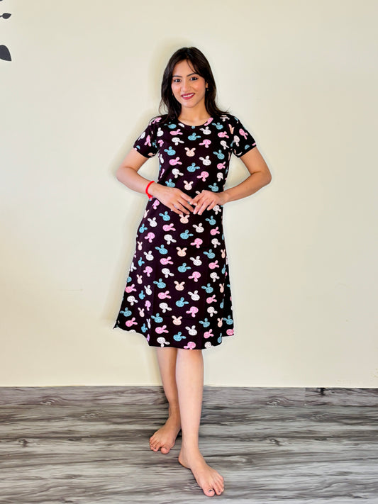 RAISIN WINE COLOURFUL MICKEY SHORT NIGHTY
