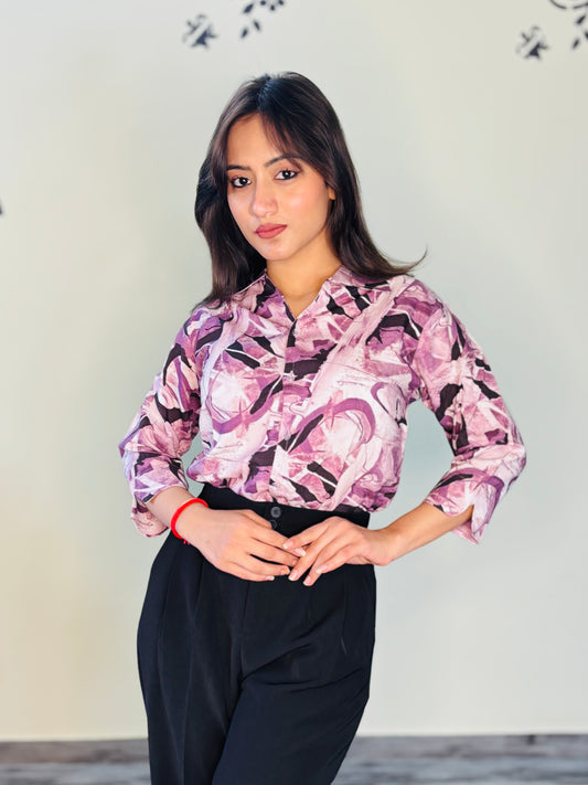 OPAL PURPLE SILK RAYON SHIRT (only shirt)