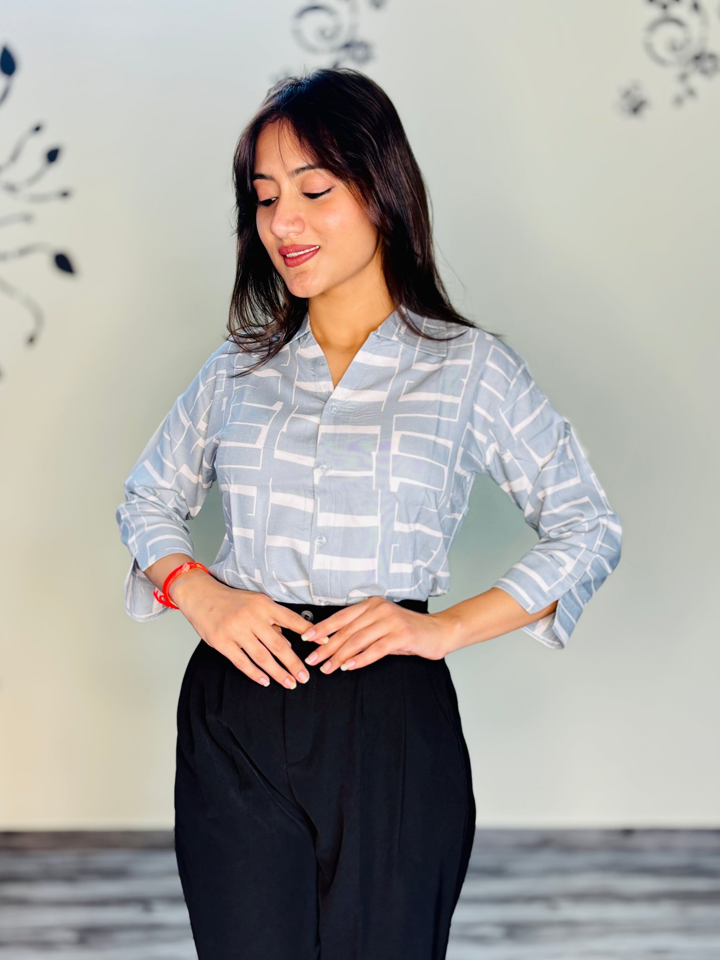 SKY BLUE STRUCTURED SILK RAYON SHIRT (only shirt)