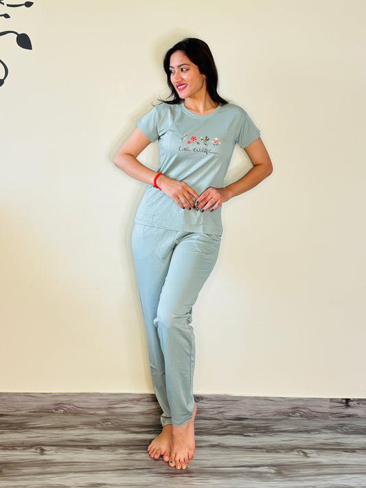 PASTEL GREEN LITTLE WILD TENSIL CO-ORD SET