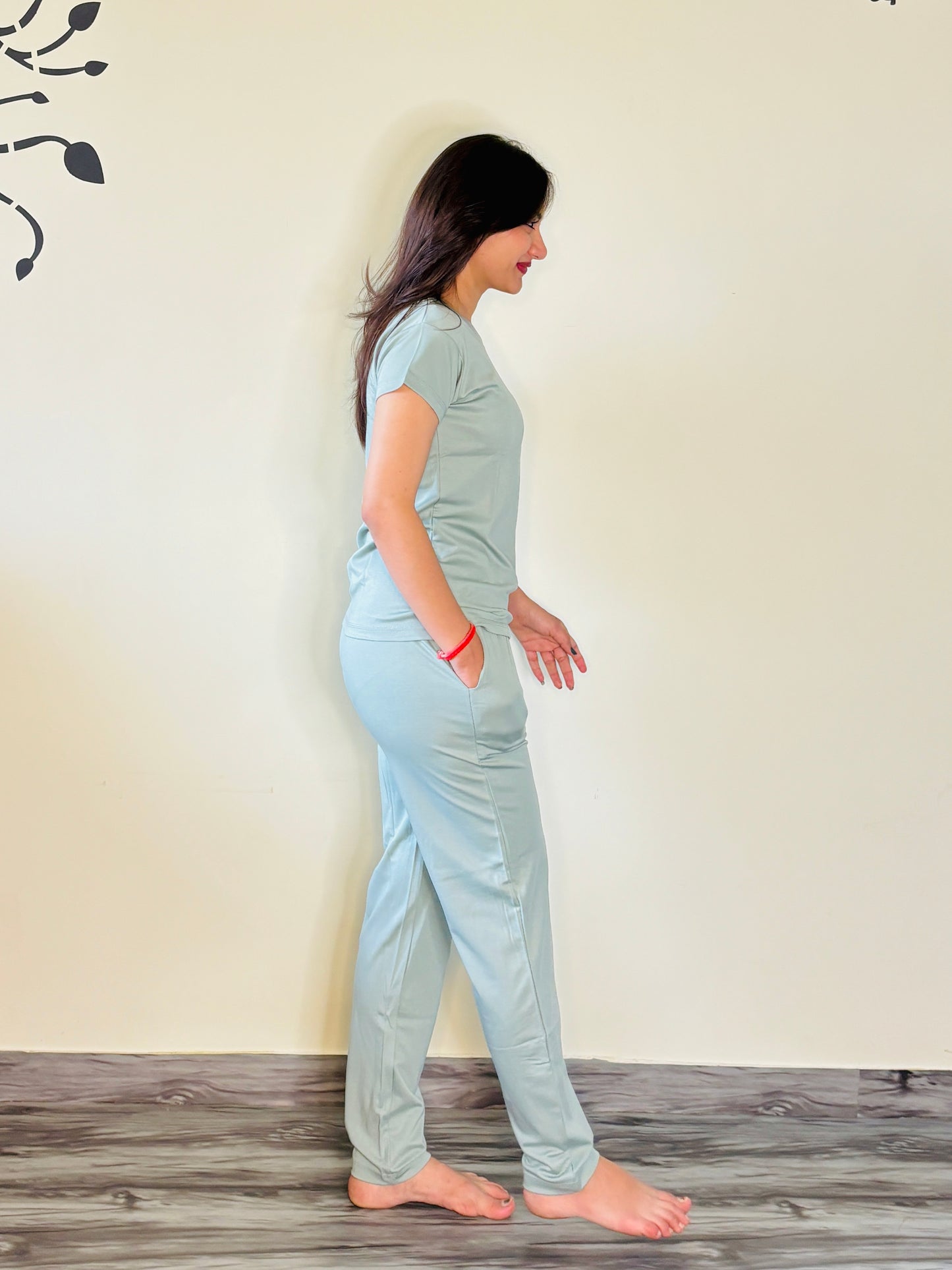 PASTEL GREEN LITTLE WILD TENSIL CO-ORD SET