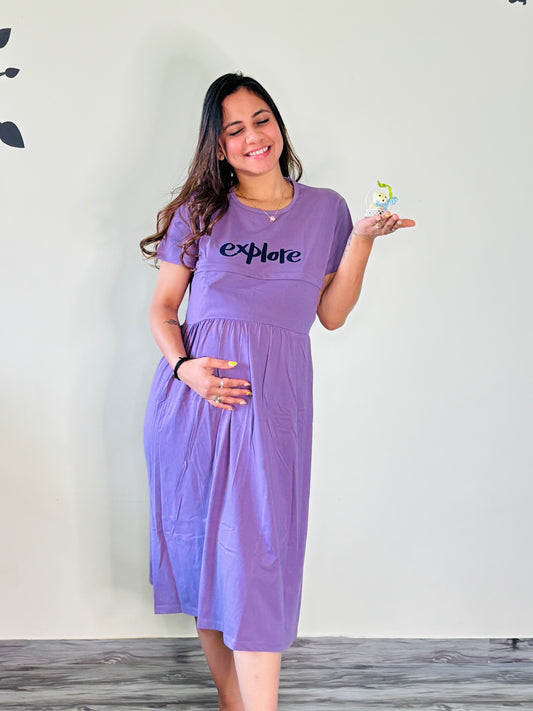 HEATHER PURPLE EXPLORE MATERNITY GOWN