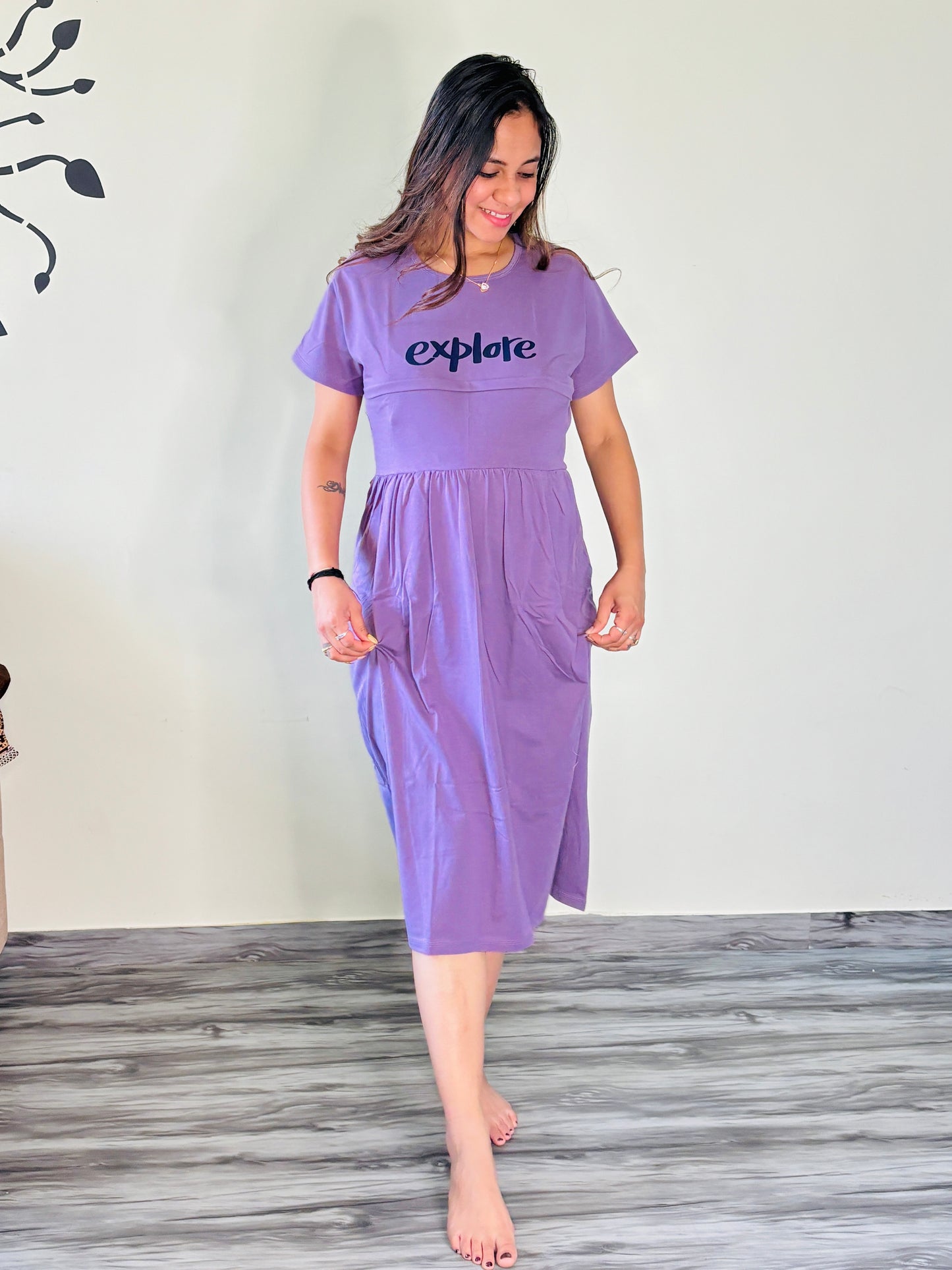HEATHER PURPLE EXPLORE MATERNITY GOWN