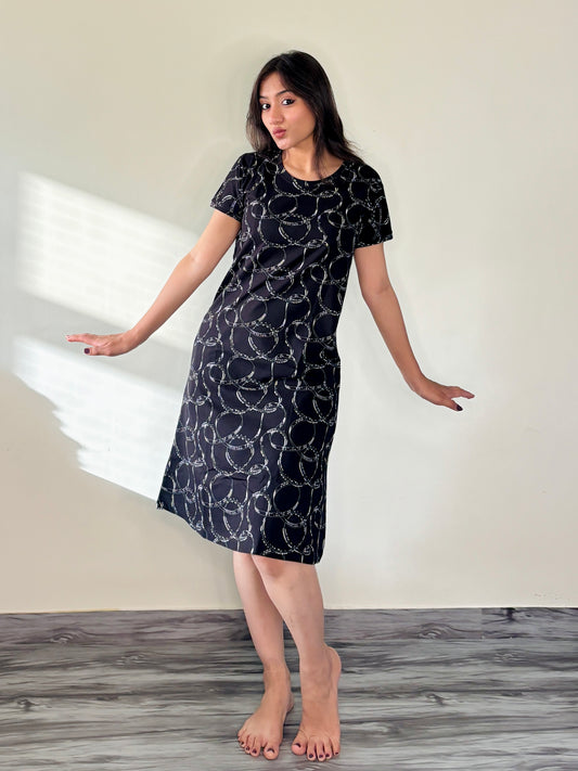 KANSAS NAVY BLUE INKED SHORT NIGHTY