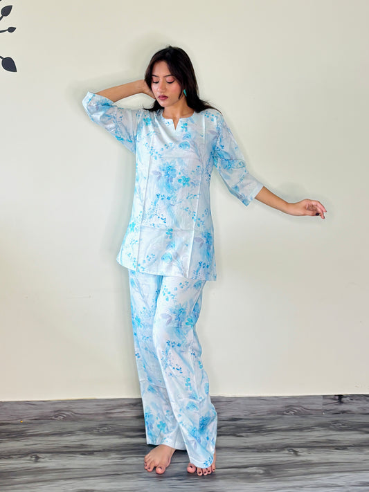 SKY WHITE BREEZE RAYON CO-ORD SET