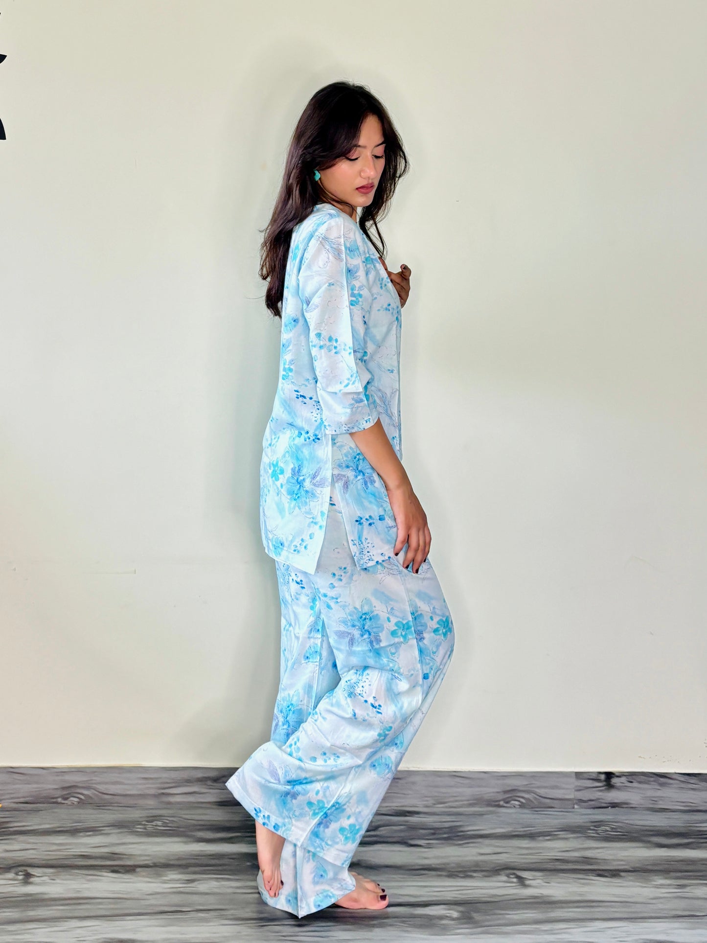SKY WHITE BREEZE RAYON CO-ORD SET